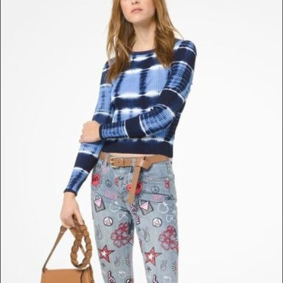 NWT MICHAEL MICHAEL KORS Tie-Dye Stretch-Viscose Sweater Size Large - Picture 6 of 7